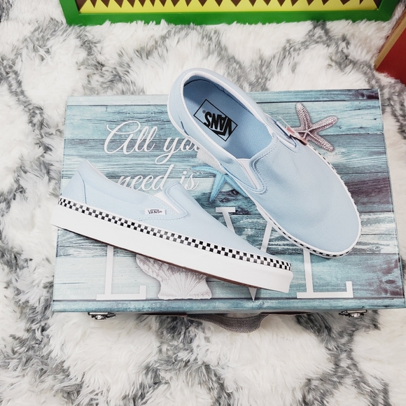 Vans Check Foxing Cool Blue Classic Slip on (CL) - Picture 5 of 14